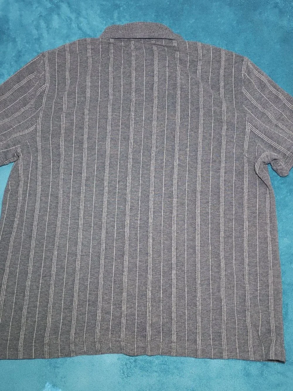 Banana Republic Blue/Gray men's short-sleeve polo shirt size XL vertical stripes